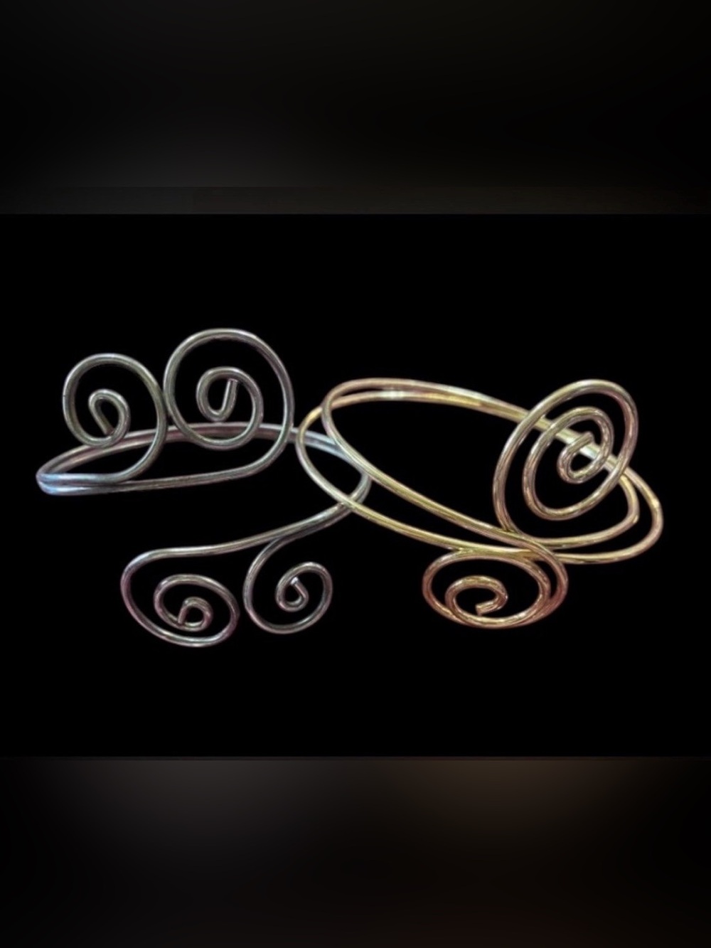 Silver Tone & Gold Tone Belly Dancer Arm Bracelets #7957 you get both
